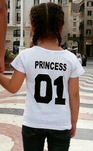 100% Cotton Matching T shirt King 07 Queen 07 Prince Princess Newborn Letter Print Shirts,Couples Leisure Short Sleeve O neck T-