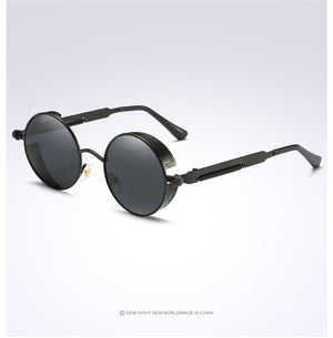 Gold Metal Polarized Sunglasses Gothic Steampunk Sunglasses Mens Womens Fashion Retro Vintage Shield Eyewear Shades 372 Red