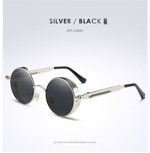 Gold Metal Polarized Sunglasses Gothic Steampunk Sunglasses Mens Womens Fashion Retro Vintage Shield Eyewear Shades 372 Red