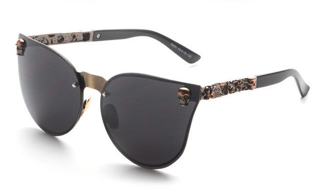 ROYAL GIRL  Women Cat Eye Sunglasses Metal Frame Star carving Flower Sunglasses Mirror Glasses oculos de sol feminino ss147