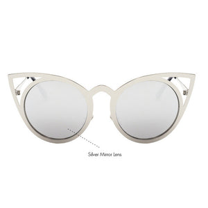 ROYAL GIRL 2017 New Women Sunglasses Vintage Cat Eye Sun glasses Metal Eyeglasses Frames Mirror Shades Sexy Sunnies ss309