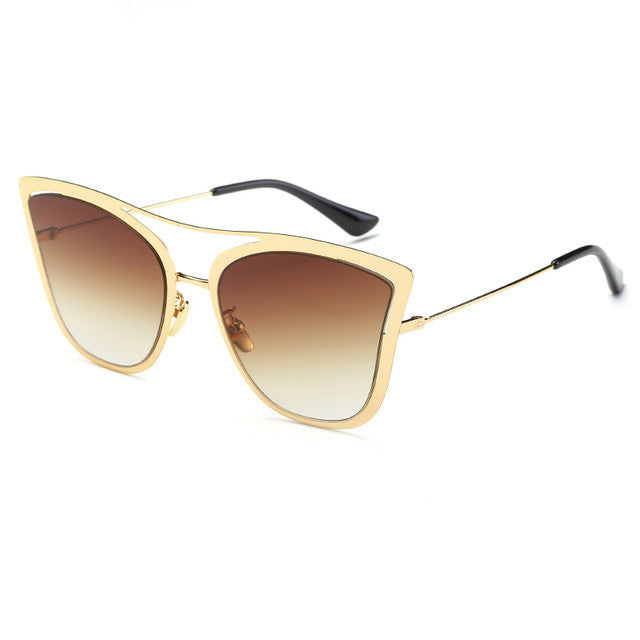 ROYAL GIRL Metal Frame Cat Eye Women Sunglasses Female Brand Designer Alloy Legs Glasses Famous oculos de sol feminino ss907