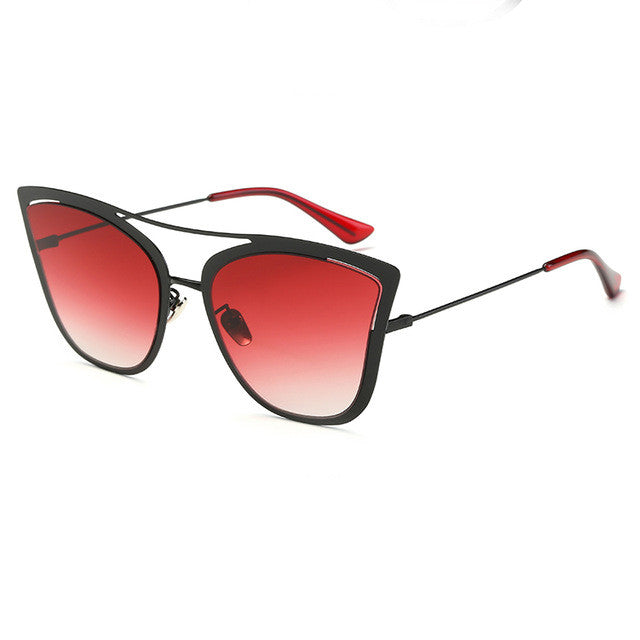 ROYAL GIRL Metal Frame Cat Eye Women Sunglasses Female Brand Designer Alloy Legs Glasses Famous oculos de sol feminino ss907