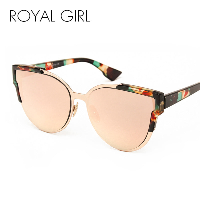 ROYAL GIRL Newest Fashion Cat Eye Sunglasses Women Classic Brand Designer Reflective Mirror Sun Glasses UV400 ss239