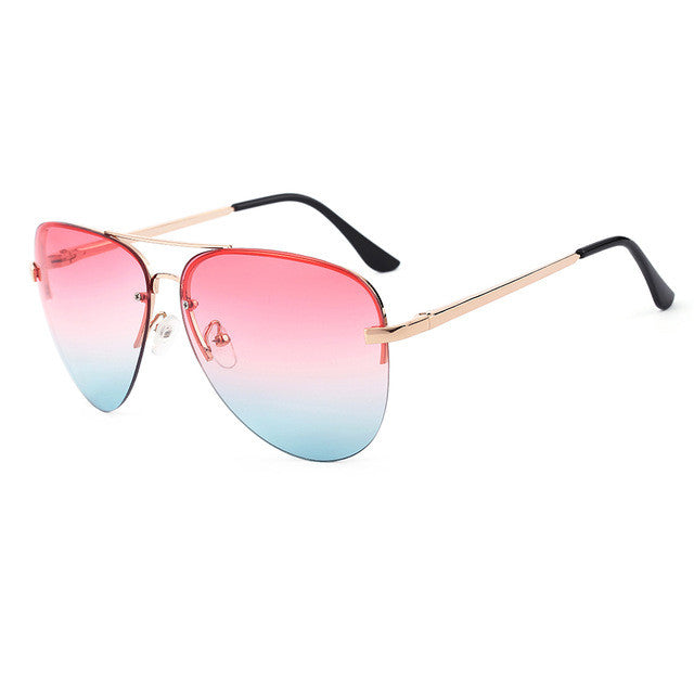 ROYAL GIRL Quality Women Rimless Sunglasses Classic Brand Designer Chic Sunnies Summer Style Female Rivet Shades UV400 ss097