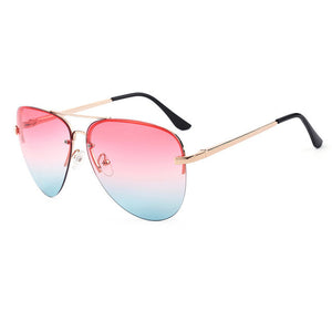 ROYAL GIRL Quality Women Rimless Sunglasses Classic Brand Designer Chic Sunnies Summer Style Female Rivet Shades UV400 ss097