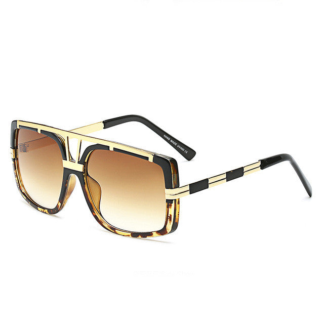 ROYAL GIRL Trendy Metal Square Sunglasses Men Luxury Brand Vintage Women Designer Sun Glasses Gold Black ss110
