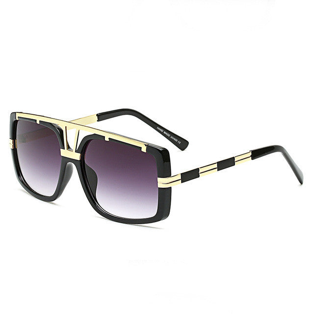 ROYAL GIRL Trendy Metal Square Sunglasses Men Luxury Brand Vintage Women Designer Sun Glasses Gold Black ss110