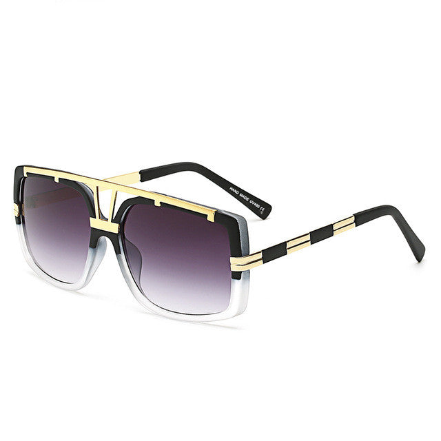 ROYAL GIRL Trendy Metal Square Sunglasses Men Luxury Brand Vintage Women Designer Sun Glasses Gold Black ss110