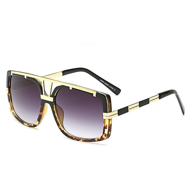 ROYAL GIRL Trendy Metal Square Sunglasses Men Luxury Brand Vintage Women Designer Sun Glasses Gold Black ss110