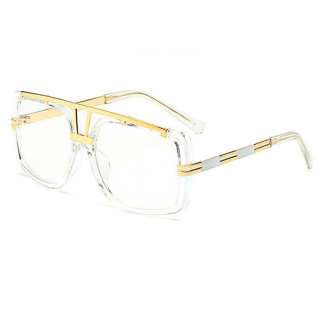 ROYAL GIRL Trendy Metal Square Sunglasses Men Luxury Brand Vintage Women Designer Sun Glasses Gold Black ss110