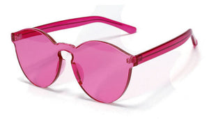 ROYAL GIRL Top Quality Transparent Glasses Round frame Candy Sunglasses Chunky Sun Shades female ss297