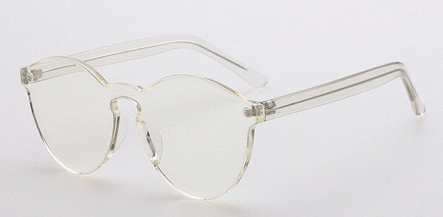 ROYAL GIRL Top Quality Transparent Glasses Round frame Candy Sunglasses Chunky Sun Shades female ss297