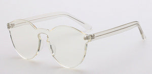 ROYAL GIRL Top Quality Transparent Glasses Round frame Candy Sunglasses Chunky Sun Shades female ss297