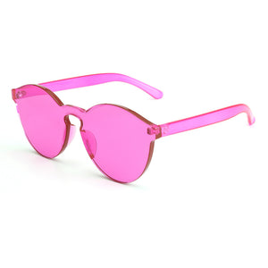 ROYAL GIRL Top Quality Transparent Glasses Round frame Candy Sunglasses Chunky Sun Shades female ss297