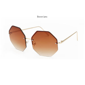 ROYAL GIRL 2017 Stylish Rimless Sunglasses Women Oversize Square Shape Classic Brand Designer Lunettes Transpar Glasses ss919