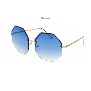 ROYAL GIRL 2017 Stylish Rimless Sunglasses Women Oversize Square Shape Classic Brand Designer Lunettes Transpar Glasses ss919