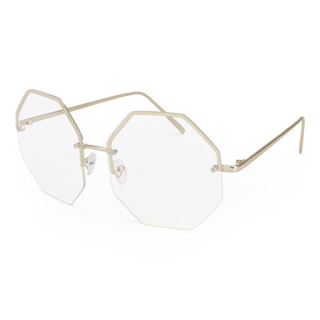 ROYAL GIRL 2017 Stylish Rimless Sunglasses Women Oversize Square Shape Classic Brand Designer Lunettes Transpar Glasses ss919