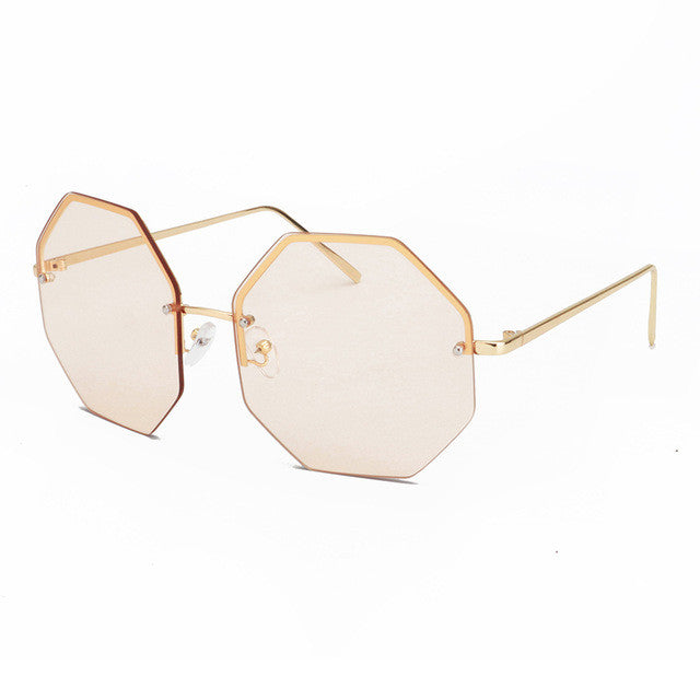 ROYAL GIRL 2017 Stylish Rimless Sunglasses Women Oversize Square Shape Classic Brand Designer Lunettes Transpar Glasses ss919
