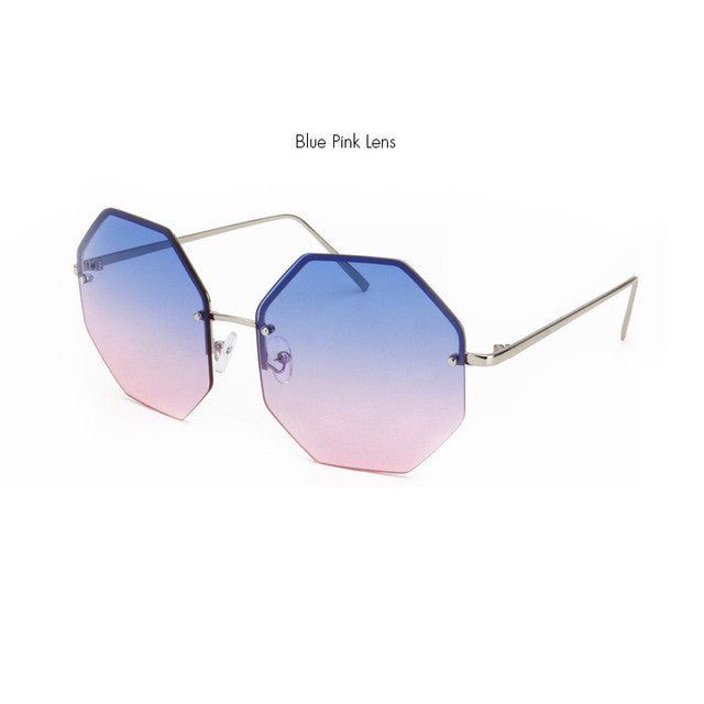ROYAL GIRL 2017 Stylish Rimless Sunglasses Women Oversize Square Shape Classic Brand Designer Lunettes Transpar Glasses ss919