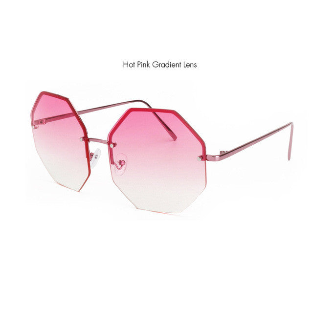 ROYAL GIRL 2017 Stylish Rimless Sunglasses Women Oversize Square Shape Classic Brand Designer Lunettes Transpar Glasses ss919