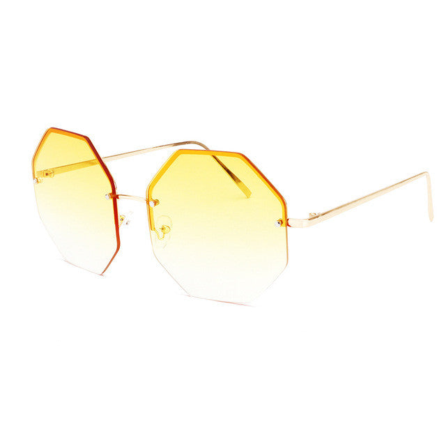 ROYAL GIRL 2017 Stylish Rimless Sunglasses Women Oversize Square Shape Classic Brand Designer Lunettes Transpar Glasses ss919