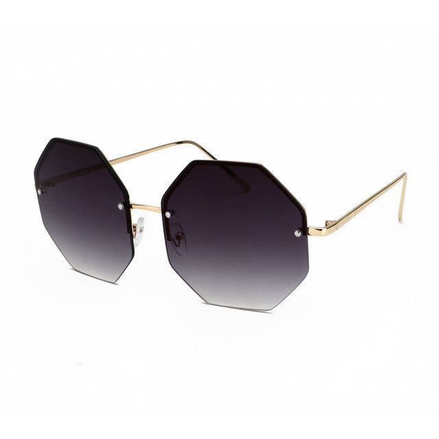 ROYAL GIRL 2017 Stylish Rimless Sunglasses Women Oversize Square Shape Classic Brand Designer Lunettes Transpar Glasses ss919