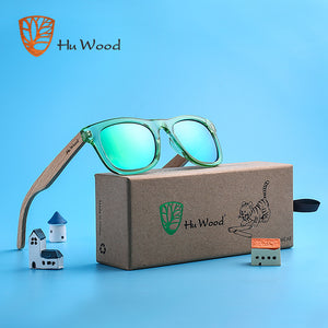 HU WOOD Brand Design Children Sunglasses Multi-color Frame Wooden Sunglasses for Child Boys Girls Sunglasses  Wood GR1001