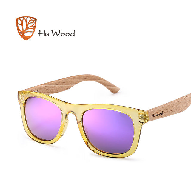 HU WOOD Brand Design Children Sunglasses Multi-color Frame Wooden Sunglasses for Child Boys Girls Sunglasses  Wood GR1001