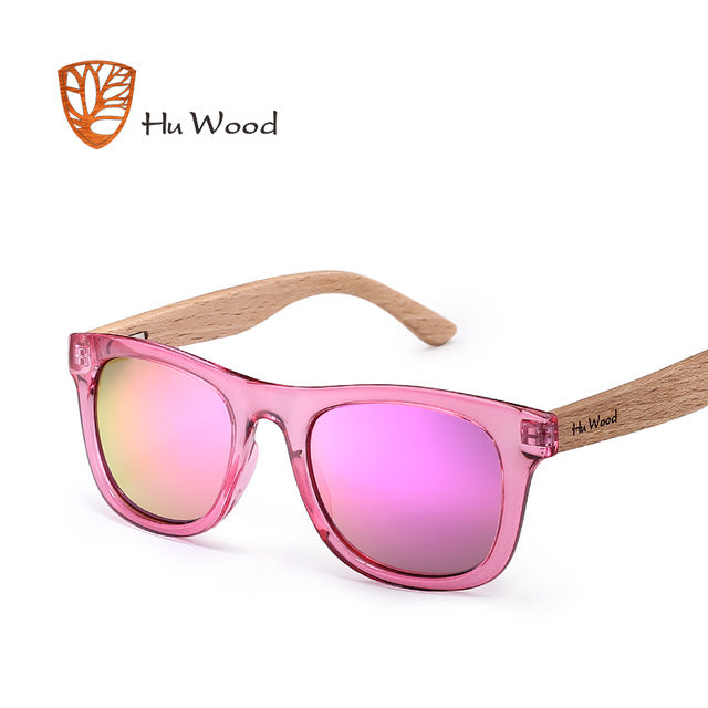 HU WOOD Brand Design Children Sunglasses Multi-color Frame Wooden Sunglasses for Child Boys Girls Sunglasses  Wood GR1001