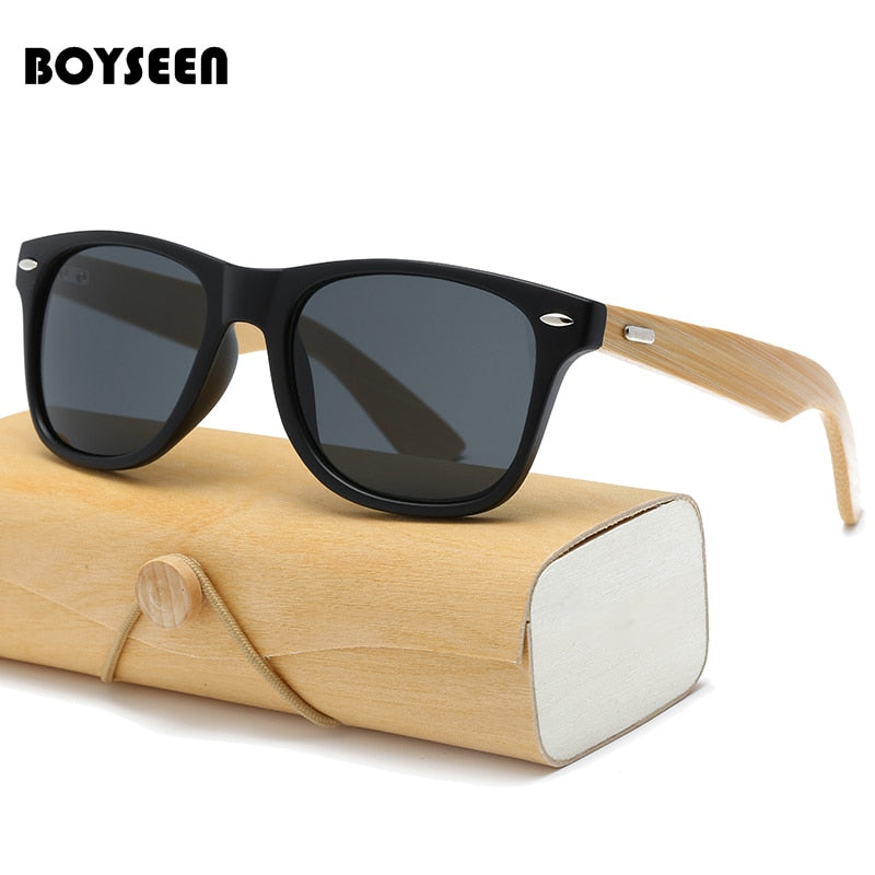 BOYSEEN Retro Wood Sunglasses Men Bamboo Sunglass Women Brand Design Sport Goggles Gold Mirror Sun Glasses Shades lunette oculo
