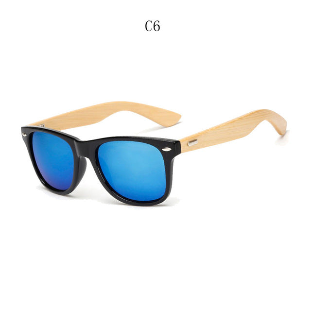 BOYSEEN Retro Wood Sunglasses Men Bamboo Sunglass Women Brand Design Sport Goggles Gold Mirror Sun Glasses Shades lunette oculo