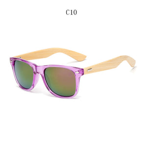 BOYSEEN Retro Wood Sunglasses Men Bamboo Sunglass Women Brand Design Sport Goggles Gold Mirror Sun Glasses Shades lunette oculo