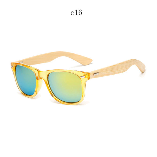 BOYSEEN Retro Wood Sunglasses Men Bamboo Sunglass Women Brand Design Sport Goggles Gold Mirror Sun Glasses Shades lunette oculo