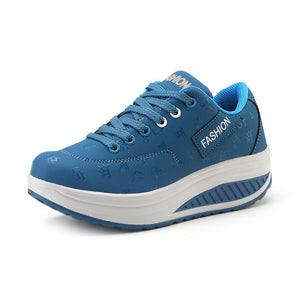 Women shoes 2018 new arrival fashion pu leather breathable waterproof wedges platform shoes woman casual shoes women sneakers