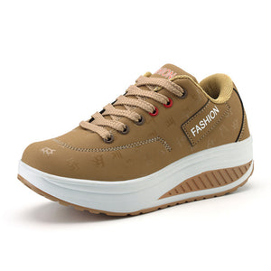 Women shoes 2018 new arrival fashion pu leather breathable waterproof wedges platform shoes woman casual shoes women sneakers
