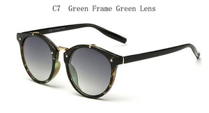 2018 Vintage Round Rivet Sunglasses Women Brand Designer Eyewear UV400 Gradient Female Retro Sun Glasses Elegant Oculos De Sol