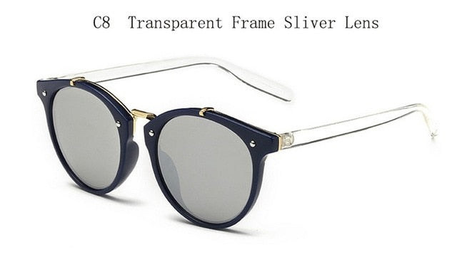 2018 Vintage Round Rivet Sunglasses Women Brand Designer Eyewear UV400 Gradient Female Retro Sun Glasses Elegant Oculos De Sol