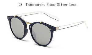 2018 Vintage Round Rivet Sunglasses Women Brand Designer Eyewear UV400 Gradient Female Retro Sun Glasses Elegant Oculos De Sol