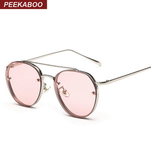 Peekaboo Newest yellow green pink ocean sunglasses women fashion summer style steam punk metal sun glasses men uv400 lentes de