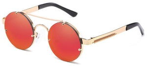Prouddemon New Retro Round Steampunk Sunglasses Women Luxury Popular Metal Spring Sun Glasses For Men Big Mirror Lens Oculos