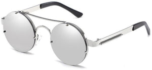 Prouddemon New Retro Round Steampunk Sunglasses Women Luxury Popular Metal Spring Sun Glasses For Men Big Mirror Lens Oculos