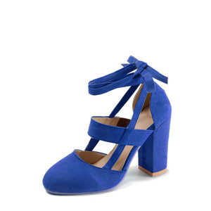 MCCKLE Female Fashion Ankle Strap Two Piece Black Chunky Heel High Heels 2018 Women's Comfortable Pumps Ladies Plus Size Shoes