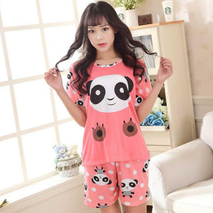 Soprt Leisure Clothes Newest 2018 Spring & Summer Short Sleeved Women Pajamas Thin Cotton Pyjamas Lovely Girl Sleepwear Home