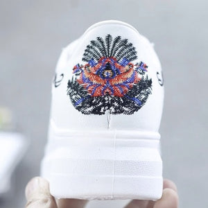 WAWFROK Women Casual Shoes Summer 2018 Spring Women Shoes Fashion Embroidered Breathable Hollow Lace-Up Women Sneakers