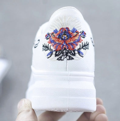 WAWFROK Women Casual Shoes Summer 2018 Spring Women Shoes Fashion Embroidered Breathable Hollow Lace-Up Women Sneakers