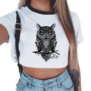 CDJLFH 2018 Summer Harajuku Crop Top T Shirt Clothes Sexy Tops For Women Clubwear Cute Croptop For Girls Top Femme