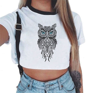 CDJLFH 2018 Summer Harajuku Crop Top T Shirt Clothes Sexy Tops For Women Clubwear Cute Croptop For Girls Top Femme