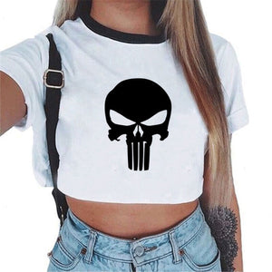 CDJLFH 2018 Summer Harajuku Crop Top T Shirt Clothes Sexy Tops For Women Clubwear Cute Croptop For Girls Top Femme