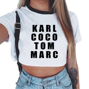 CDJLFH 2018 Summer Harajuku Crop Top T Shirt Clothes Sexy Tops For Women Clubwear Cute Croptop For Girls Top Femme